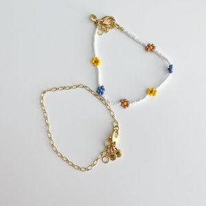 Madewell Two-Pack Seed Bead Daisy Bracelet Set (Lighthouse)